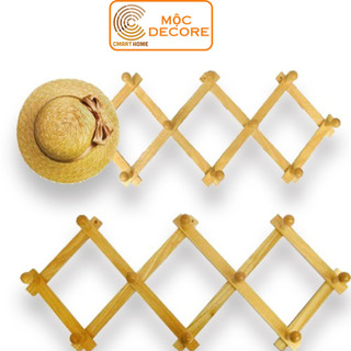 Móc Treo Nón Mũ ,Quần Áo Gỗ Đức Thành 08021 - Móc  Gỗ Treo Quần Áo 10 núm Tiện Lợi Cho Gia Đình