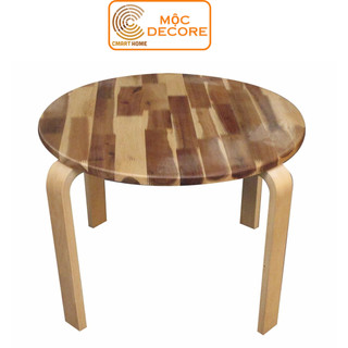 Bàn Tròn Gỗ tràm Lắp Ráp Tháo Rời Gỗ Đức Thành, Bàn Cafe Kích Thước 60x60x44.5 cm