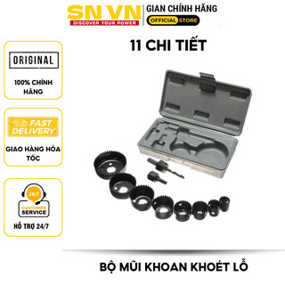Bộ mũi khoan khoét lỗ 11 pcs. đường kính lưỡi khoét: 19-64mm