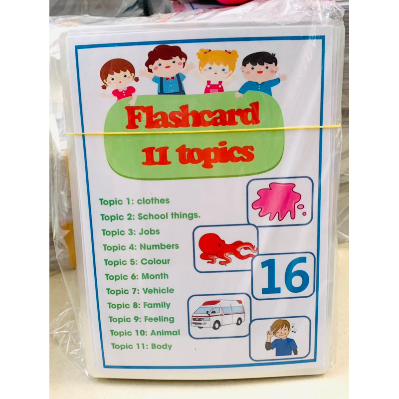 Thẻ Flashcard Tiếng Anh 11 chủ đề in 2 mặt có phiên âm đã ép plastic