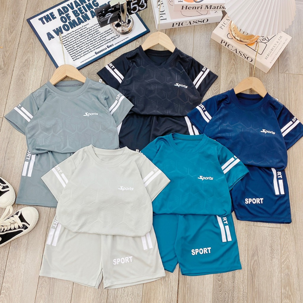 Set bộ quần áo bé trai 15-45kg mẫu Z-POT thể thao thun lạnh. Chất liệu thoáng mát. HE48