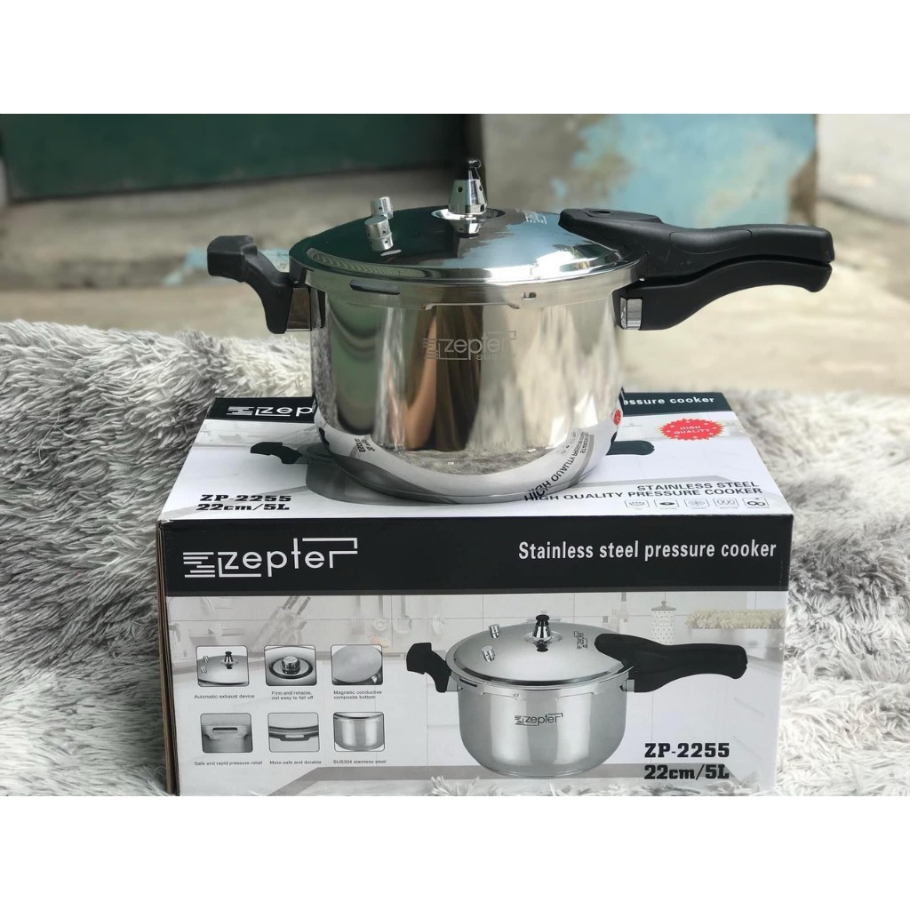 Nồi Áp Suất 5L Zepter Đức Inox 304,Nồi Áp suất cao cấp nấu bếp từ, bếp gas,bếp hồng ngoại.....