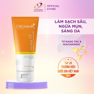 Sữa rửa mặt nghệ Decumar sáng da dạng gel nano, làm sạch sâu, ngừa mụn, giảm sưng đỏ, mờ thâm tuýp 50gr - DSM02