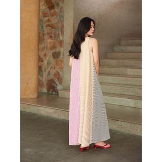 Đầm maxi sọc phối màu Mauve Striped Relax dress