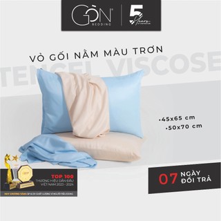  01 Vỏ Gối Nằm Gòn Bedding Lụa Tencel Viscose Cao Cấp Màu Trơn 50x70 cm