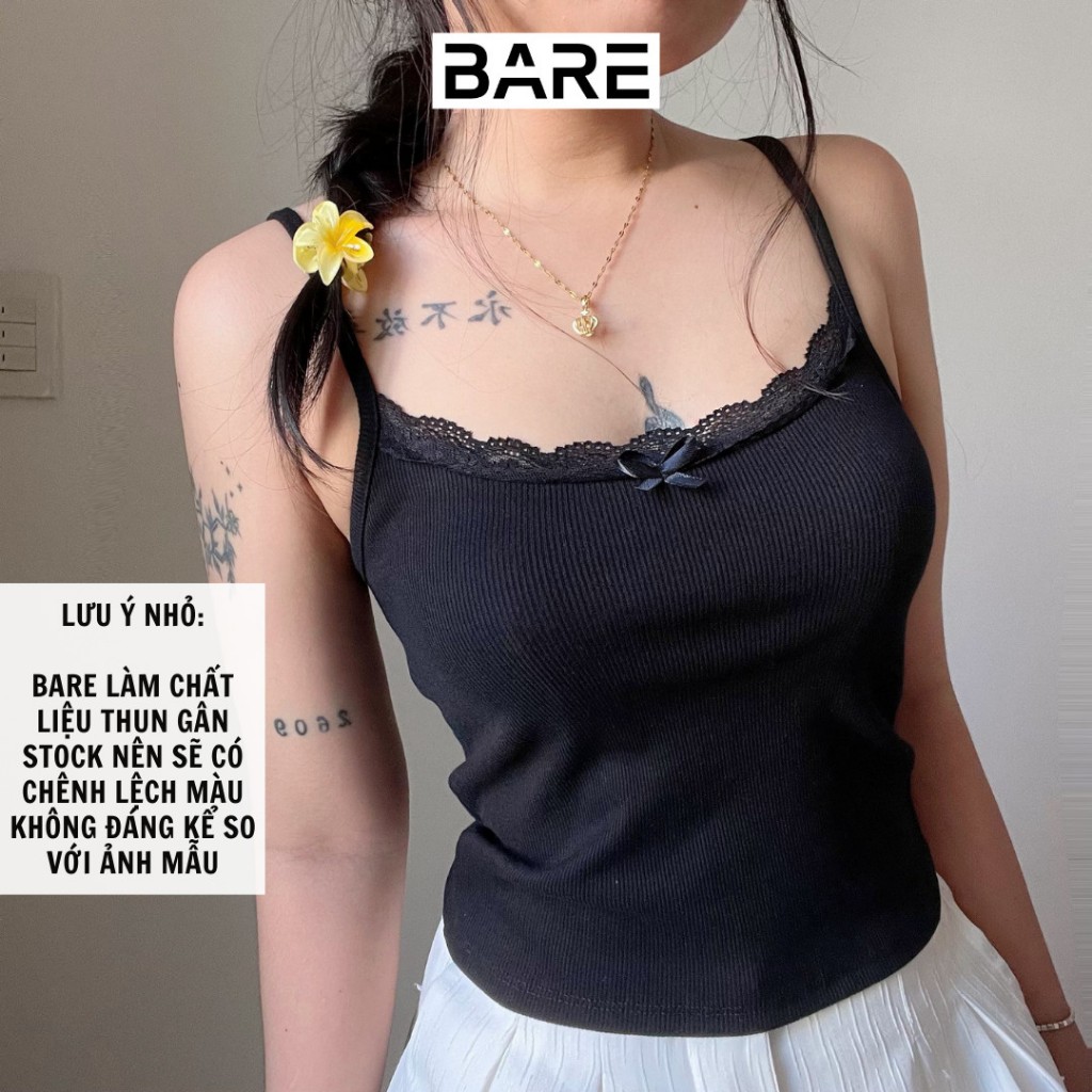 BARE_(Có size) Áo Hai Dây Nữ Phối Ren Thời Trang Mùa Hè Ngọt Ngào Cho Nữ- A288 | BigBuy360 - bigbuy360.vn