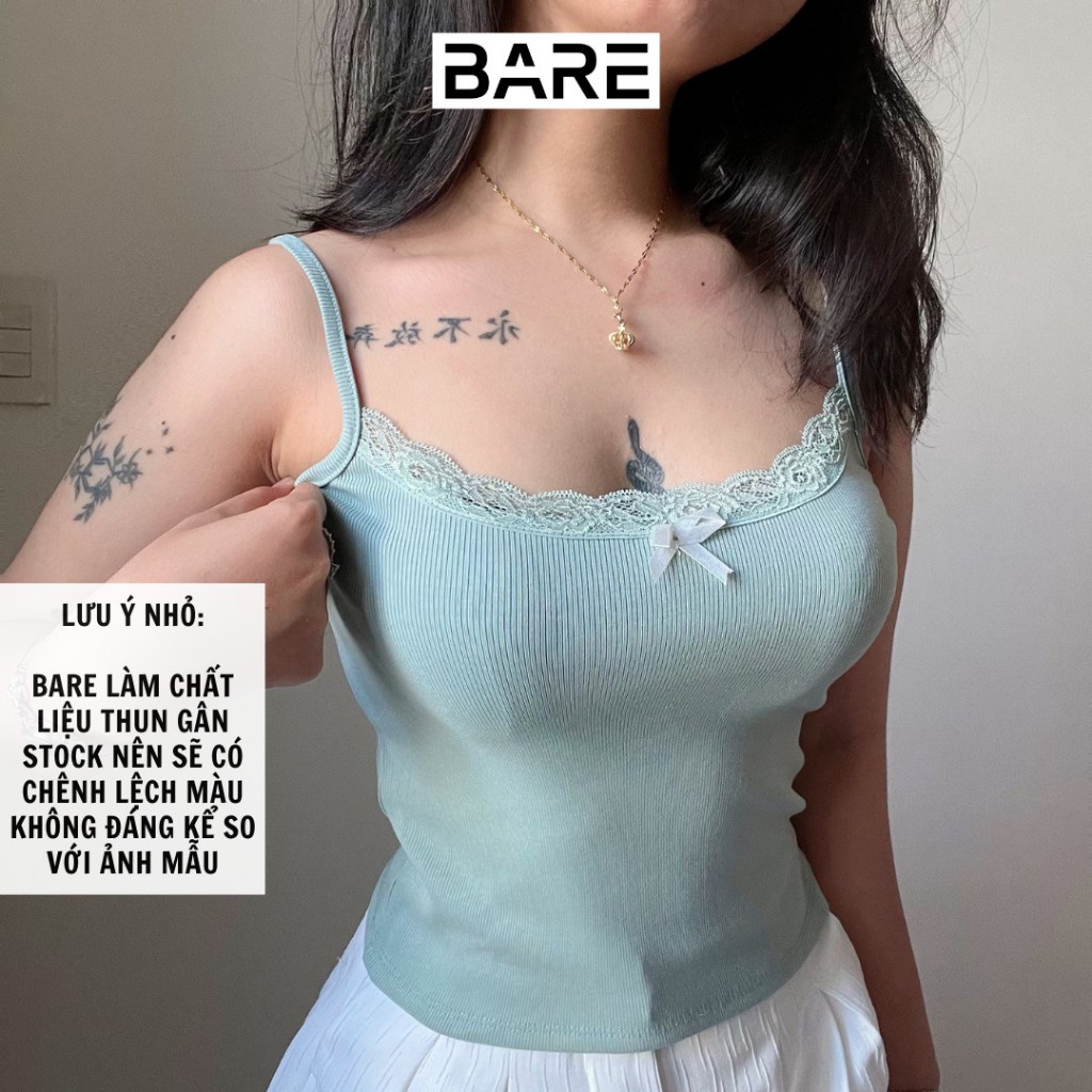 BARE_(Có size) Áo Hai Dây Nữ Phối Ren Thời Trang Mùa Hè Ngọt Ngào Cho Nữ- A288 | BigBuy360 - bigbuy360.vn