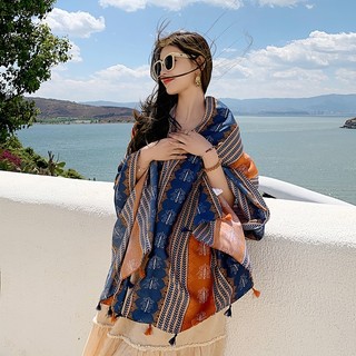Khăn choàng đi biển boho màu đỏ kích thước 90x180cm thy thy store