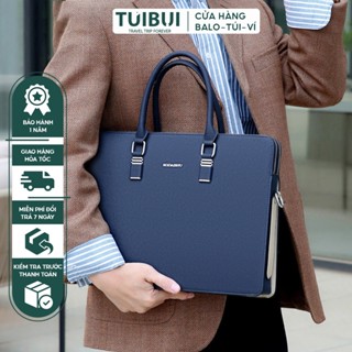 Cặp túi xách da nam công sở văn phòng đựng tài liệu, máy tính laptop 15,6 inch da PU cao cấp chống nước KUQIDAISHU