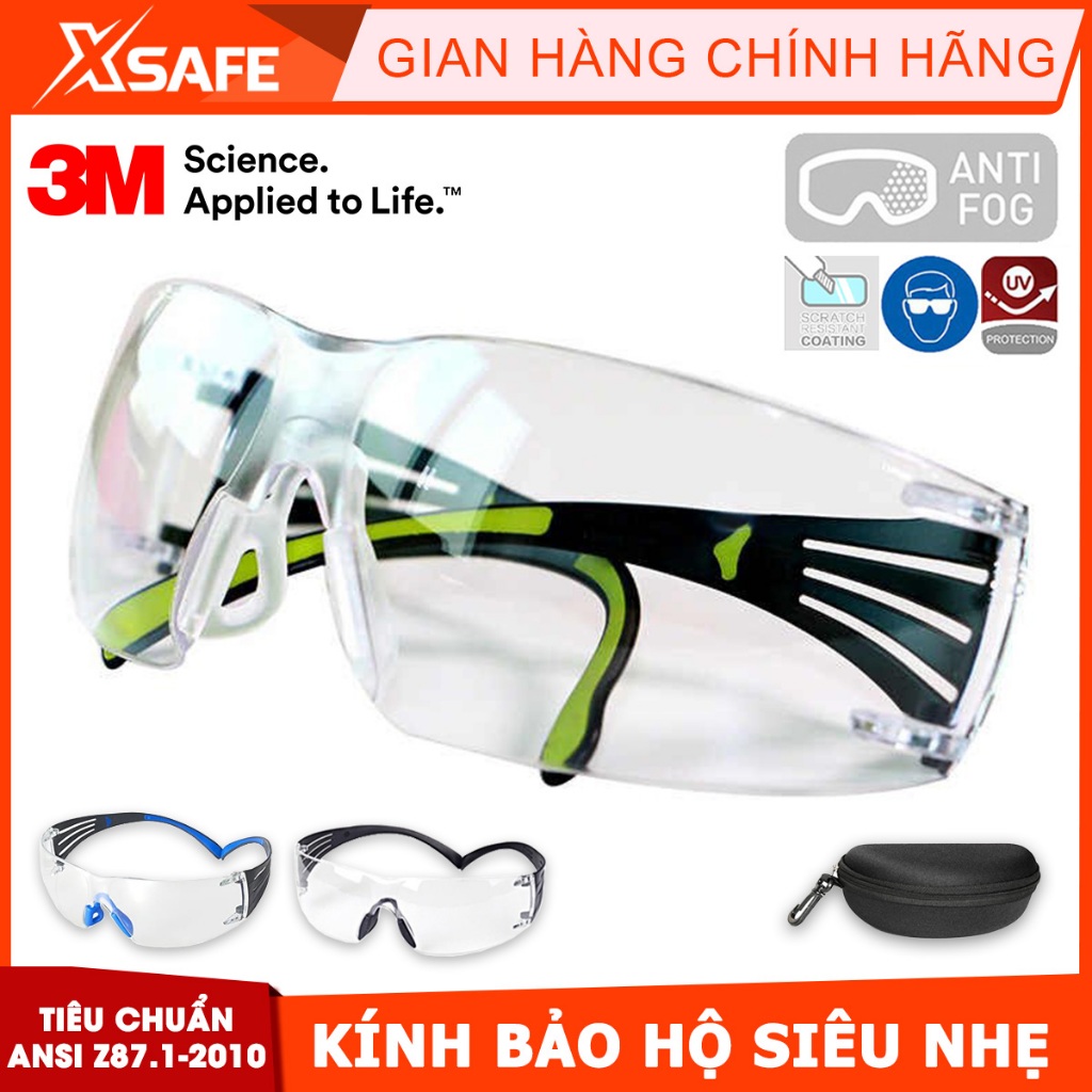Kính Bảo Hộ 3M Sf401Af Kính Chống Bụi Chống Tia Uv Chống Đọng Sương Chống Trầy Xước - Chính Hãng