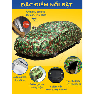 Bạt Phủ Oto XEAUTO Vải Dù Rằn Ri Chịu Nhiệt Chống Tịa UA, Chống Thấm Nước Hiệu Quả Dành Cho Xe 4 5 7 Chỗ