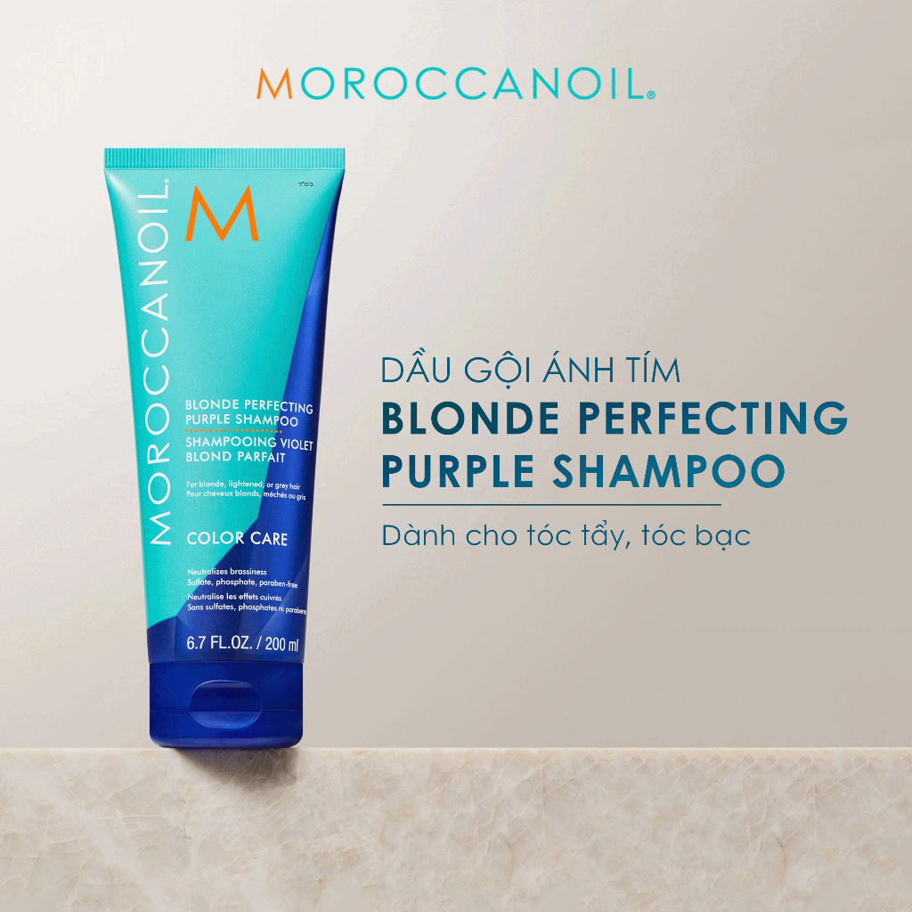 Dầu Gội Ánh Tím Moroccanoil® Blonde Perfecting Shampoo Dành Cho Tóc Tẩy Sáng Màu