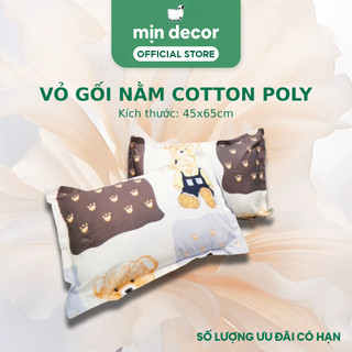 Vỏ Gối Nằm Khoá Kéo Cotton 3D MỊN DECOR Mềm Mại Nhiều Họa Tiết