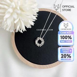 Dây Chuyền Bạc Nữ S925 CaoBac Silver Mặt Nguyệt Quế Phong Cách Đơn Giản Cho Nữ