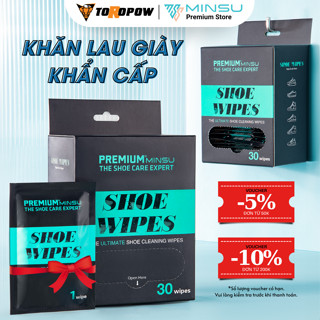Khăn Lau Giày Khẩn Cấp Shoe Wipes MINSU M2855 Nhỏ Gọn, Tiện Lợi Chuyên Dùng Vệ Sinh Cho Giày Thể Thao Sneaker, Da Lộn