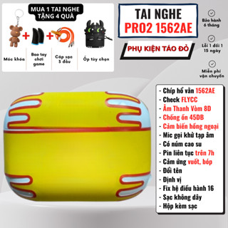 Tai Nghe Pro 2 1562AE Hổ Vằn Chống Ồn 45DB Âm Thanh Vòm 8D Pin Trên 7h Vuốt Âm Lượng, Mic Khử Ồn, Cảm Biến Hồng Ngoại