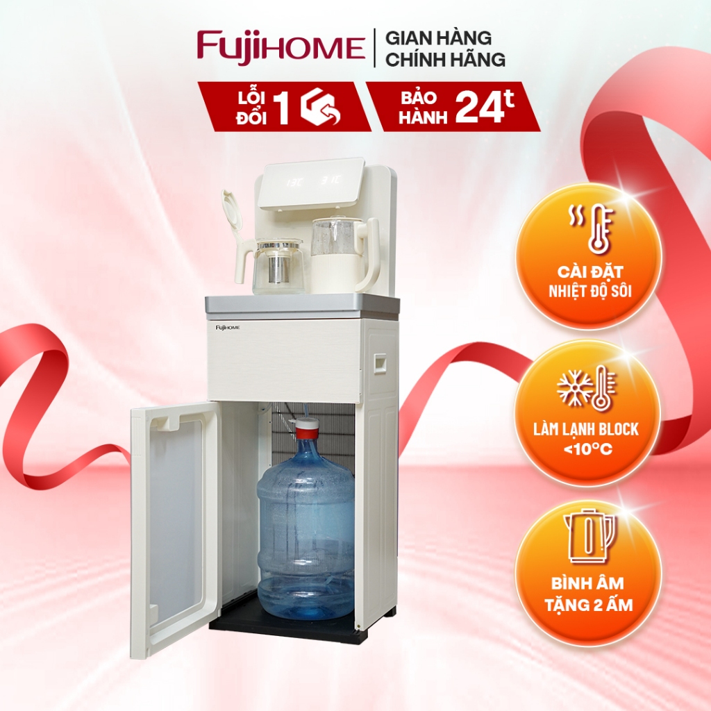 Cây nước nóng lạnh nhập khẩu FUJIHOME TB-231C Kết hợp bàn trà, làm lạnh block, cài đặt nhiệt độ sôi
