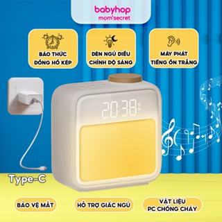 Đồng hồ đèn ngủ Mopi G9 thông minh, điều chỉnh độ sáng, máy nghe tiếng ồn trắng cho bé , sử dụng sạc type C/ không dây