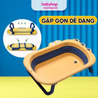 Chậu tắm cho bé Babyhop gấp gọn làm từ nhựa nguyên sinh dành cho bé từ 0- 6 tuổi thành cao size lớn