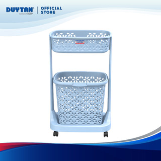 Kệ bông DUY TÂN nhựa PP, kệ 2 tầng có bánh xe, giỏ đựng vật dụng, quần áo tiện lợi
