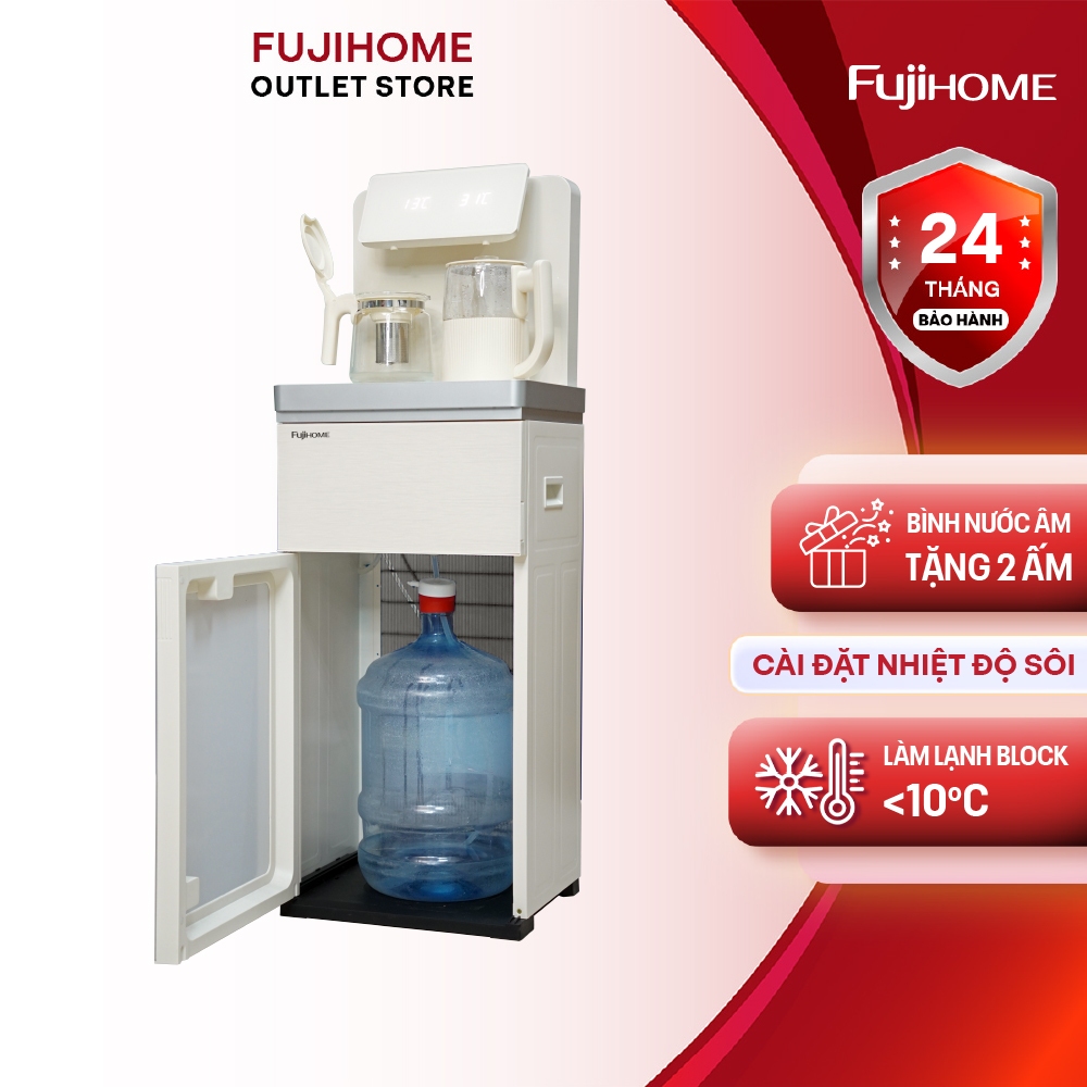Cây nước nóng lạnh kết hợp bàn trà FUJIHOME TB-231C - Làm lạnh block nước lạnh sâu - remote từ xa