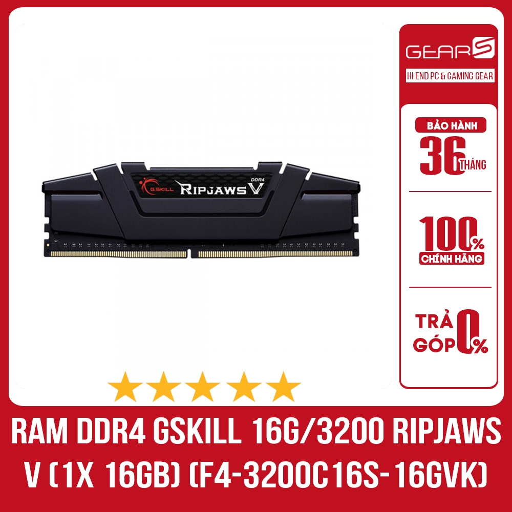 [FULL VAT] Ram DDR4 Gskill 16G Bus 3000 Ripjaws V (1x 16GB) - Bảo hành chính hãng Mai Hoàng 36 Tháng