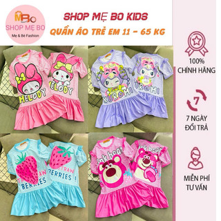 Váy đầm cho bé gái 3d thun lạnh cộc tay in hoạt hình mickey, mèo kitty, ngựa pony đáng yêu size từ 8 đến 24kg