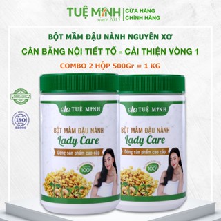 Bột mầm đậu nành tăng vòng 1 Tuệ Minh, mầm đậu nành nguyên xơ bổ sung Collagen 2 hộp 500gr tổng 1kg