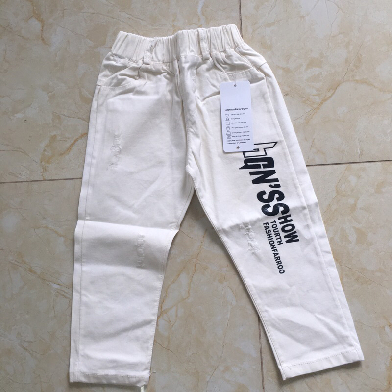 Quần kaki trắng bé trai