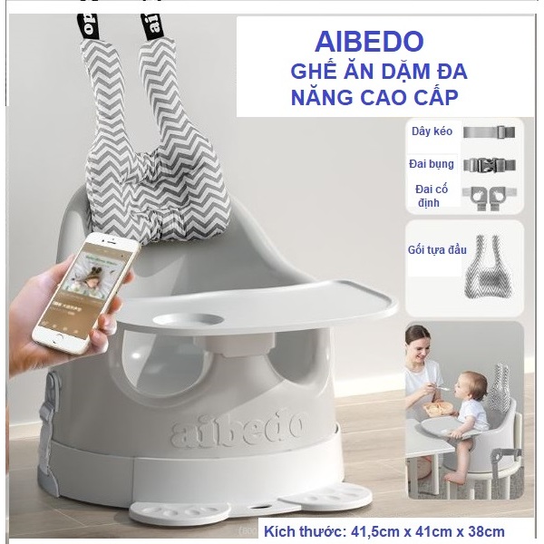 Ghế ăn dặm tập ngồi cao cấp Aibedo chính hãng