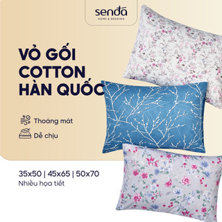 Vỏ gối Cotton Twill 40s 50x70 45x65 cm Sen Đá Home Bedding họa tiết hoa đẹp, bao áo gối nằm cotton thô lụa cao cấp