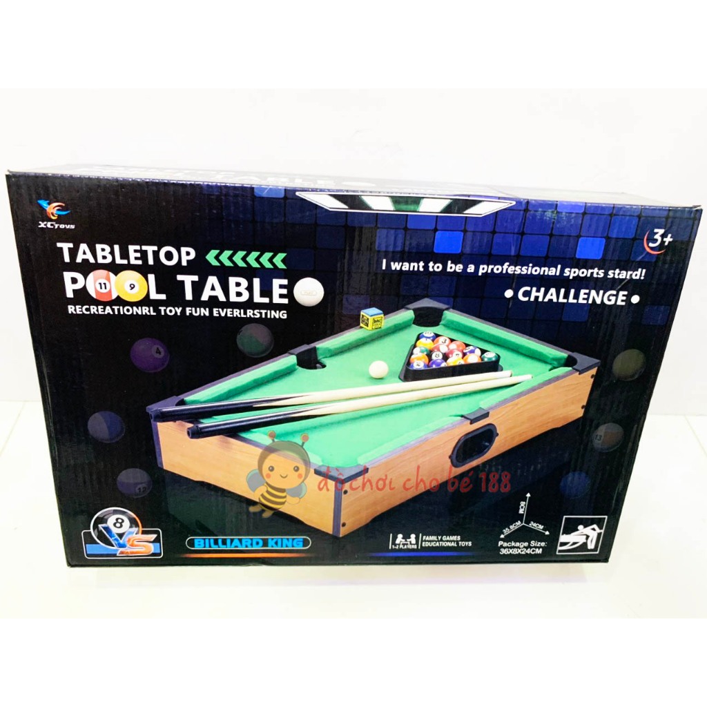 Bộ bàn bida to bằng gỗ ♥ Bàn billiards snooker mini đồ chơi giải trí dành cho bé