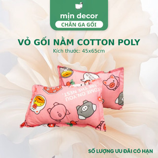Vỏ Gối Nằm Mịn Decor 45x65cm, Áo Gối Cotton 3D, Cotton Poly Mẫu Mã Dễ Thương