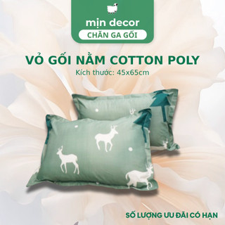 Vỏ gối cotton 3D, cotton poly Mịn Decor thoáng mát, vỏ gối đầu kích thước 45x65cm nhiều màu sắc