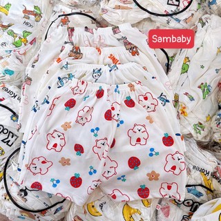 Sét 10 quần ngắn cho bé sơ sinh vải tăm lạnh loại 1,mềm mịn co giãn cho bé  trai,bé gái 3-7kg
