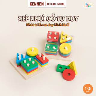 Đồ chơi xếp khối gỗ tư duy LOẠI ĐẸP