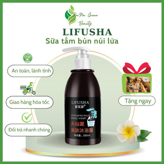 Sữa tắm bùn núi lửa LIFUSHA - Sữa tắm trắng da toàn thân, dưỡng trắng, mờ thâm sạm, tẩy tế bào chết