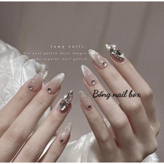Nail box thiết kế móng úp mắt mèo phối đá ( HOẢ TỐC HCM ) B310