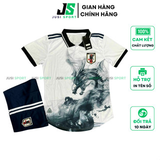 Bộ quần áo đá bóng Nhật Bản rồng có cổ - In tên số theo yêu cầu - Đồ đá banh nam nữ cao cấp JUSI SPORT JS38