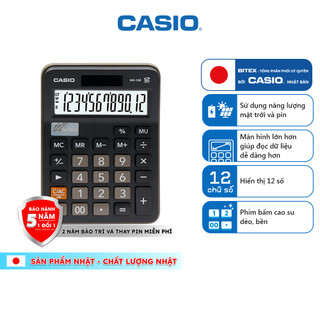 Máy Tính Casio MX-12B (12 Số) Chính Hãng - Gọn Tối, Khóa Nảy Cho Chủ Shop, Kế Toán Bán Hàng