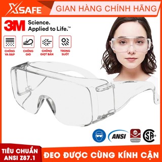 Kính chống bụi 3M Tour Guard chống bụi, tia UV, chống mờ sương, tròng kính trong suốt, đeo được kính cận Kính bảo hộ 3M