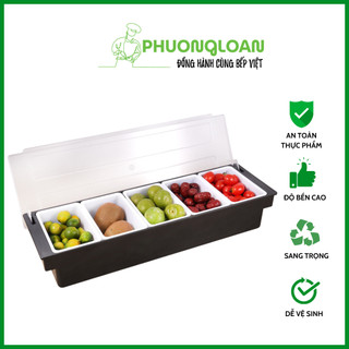 Hộp nhựa đựng Topping, đựng thạch 4 ngăn, 6 ngăn hàng dầy