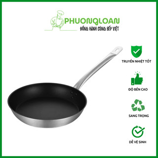 Chảo Inox chống dính đáy bằng, chảo âu inox chống dính dùng được trên bếp từ