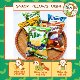 Combo 5 bịch Snack Pillows Oishi Nhân Sữa Dừa/Socola /Kem/Khoai Môn(Gói 14g), Bánh Nhân Kem Oishi , Ăn Vặt Nhà Mầm.