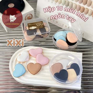 [XIXI] Hộp 10 Mút Trang Điểm Mini XIXI Che Khuyết Điểm Hình Giọt Nước/Trái Tim (GJ-41 GJ-87 GJ-97))