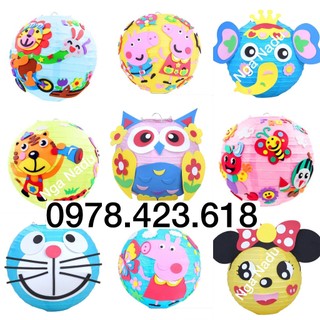 Đèn lồng Trung Thu cho bé tự dán Sticker hoạt hình - Sét đèn lồng lắp ráp làm đồ chơi hanmade thủ công lớp học