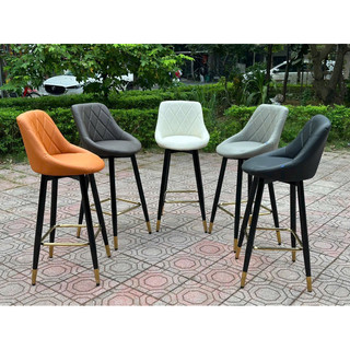 Ghế quầy bar chân cố định bọc da cao cấp
