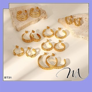 Bông tai nữ cá tính Titan form C cuff nhiều mẫu mã - Măng's House BT31