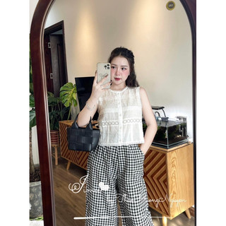 Set áo thô boi kèm quần kẻ siu hot