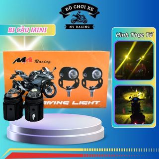 Đèn trợ sáng bi cầu mini Driving Light MA Racing 20W siêu sáng 2 chế độ cos vàng pha trắng xe máy